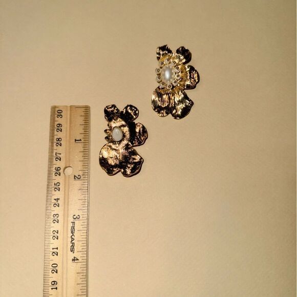 Vintage flower earrings N963 - Picture 7 of 7